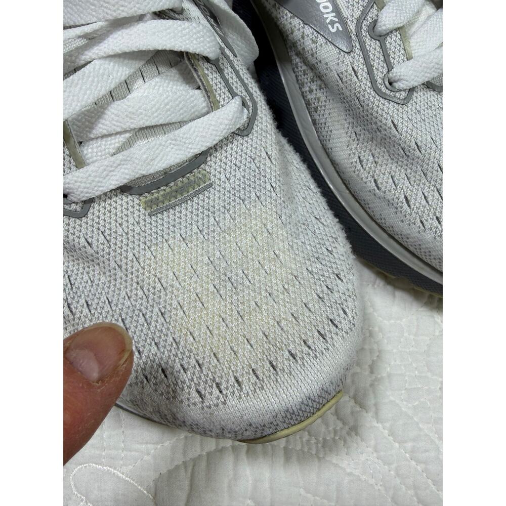 Brooks Women's 8W White Gray Glycerin 18 Lace Up Running Shoes Cushion Support - Picture 4 of 10